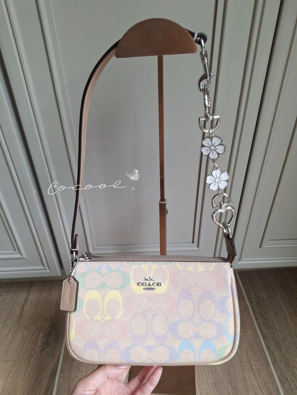 NWT Coach Nolita 19 In Rainbow Signature Canvas cdc38 Silver Sand - Picture 5 of 11